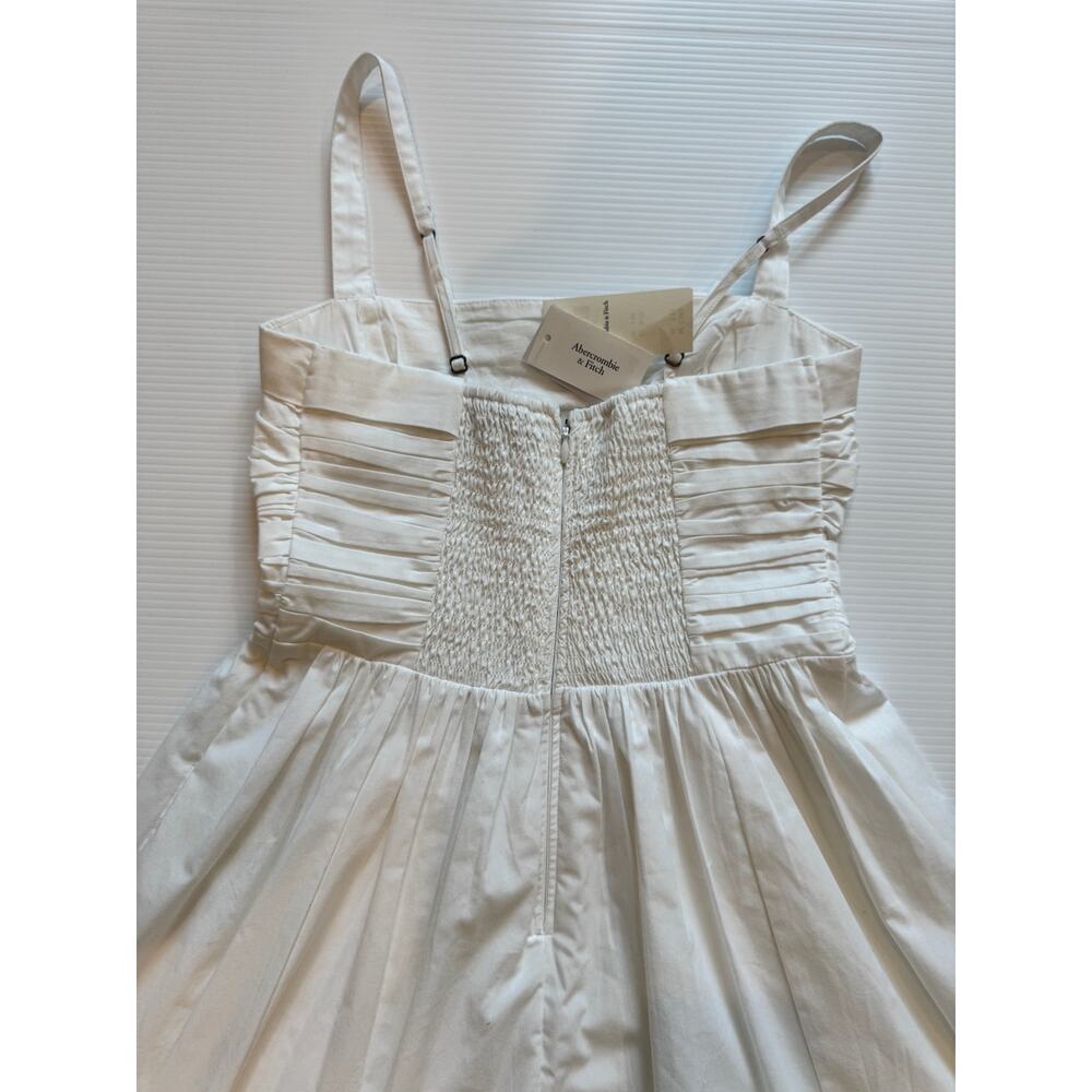 Abercrombie Fitch Emerson Poplin Mini Dress White S Bridal Shower Coquette NWT - Picture 15 of 16